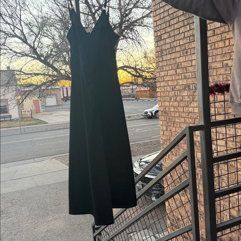 Michael Kors Black Knot-Front A-Line Midi Dress